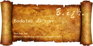 Bodolai Áron névjegykártya