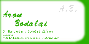 aron bodolai business card